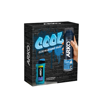 Набор муж AРKO COOL пена д/бритья + гель д/душа/6