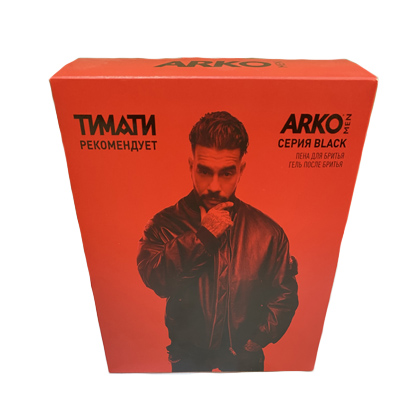 Набор муж АРКО BLACK пена д/бритья + гель п/бритья/6